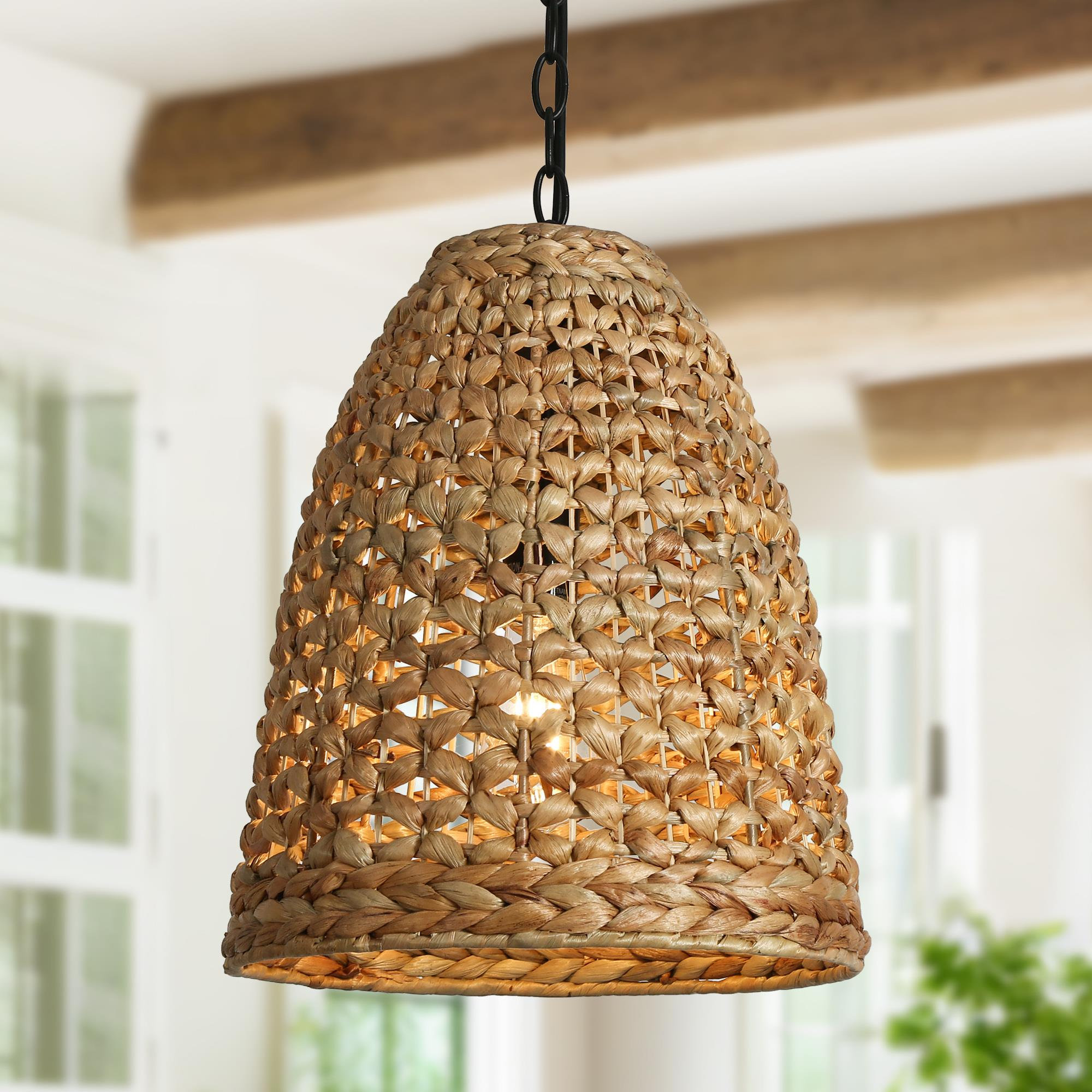 Light Brown Rattan bell hanger