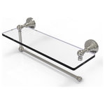 Allied Brass - Waverly Place Paper Towel Holder with 16" Glass Shelf, Satin Nickel - Maximize space and efficiency with this beautiful glass shelf and paper towel holder combination.  Made of solid brass and tempered glass this classic unit will enhance any kitchen.