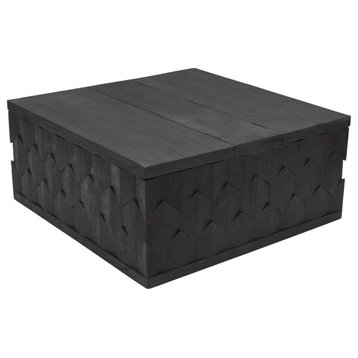 Onyx Storage Cocktail Table in Dark Gray on Mango Solid Wood