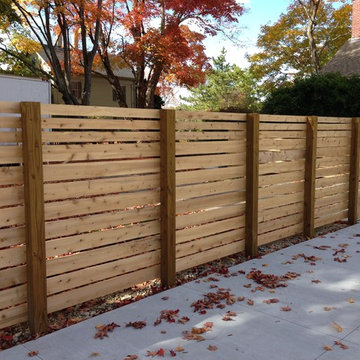 Horizontal boards cedar fences