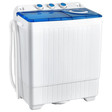 Costway 26lbs Portable Semi-automatic Twin Tub Washing Machine W/ Drain Pump