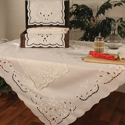 Xia Home Fashions - Daisy Embroidered Cutwork Collection Table Runner - Table Runners