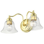 Livex Lighting - Moreland 2 Light Polished Brass Vanity Sconce - Bring a refined lighting style to your bath area with this Moreland collection two light vanity sconce. Shown in a polished brass finish and clear glass.