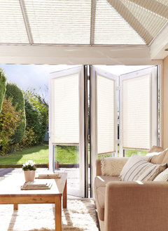 Window dressing for patio door.