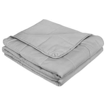 Safdie & Co. 48x72" Modern Solid Microfiber Weighted Blanket in Gray