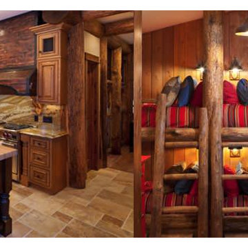 Custom Timber Frame Interior, Kitchen & Bunk Room