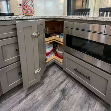 Gray and Cream Kitchen with Cambria Bellingham quartz countertops