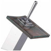 Waterfall Faucet Cast Heavy Chrome Square Glass Plate Short |