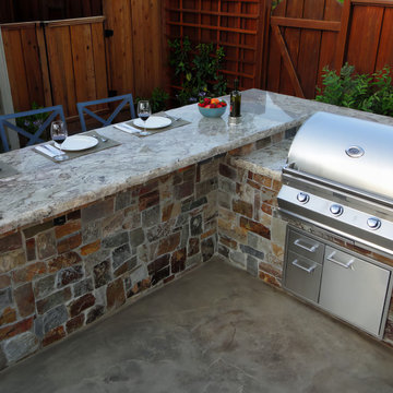 Pleasanton, Black Ave., Small backyard has all the desired key elements.