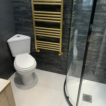 Black and Brushed Brass Ensuite
