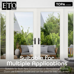 TOPA FIBERGLASS FRENCH DOOR EXTERIOR GRADE 1-LITE FULL VIEW FLUSH GLAZED WITH LO - Front Doors