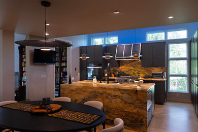Example of a trendy kitchen design in Cleveland