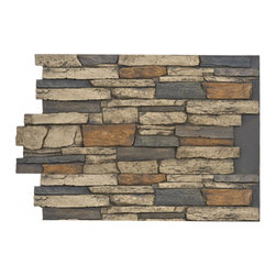 143-36-BRECKENRIDGE DEEP WIDE STACKED DESIGN WALL PANEL - 36"H - Wall Panels