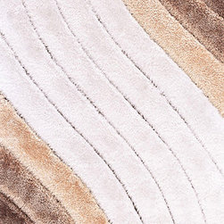 Astro Waves Pattern Rug in Beige - Area Rugs