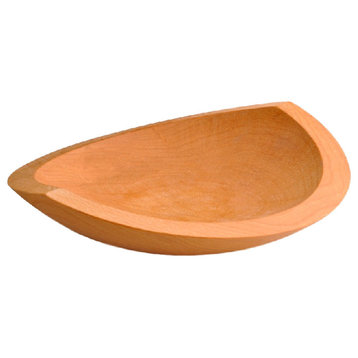 WEDGE BOWLS, Rare Solid One-Piece Wood Wedge Shaped Bowls, 15"