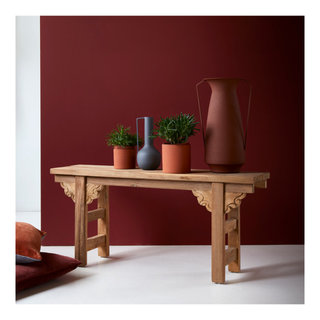 Teak Modern Classic Teak Bench Tikamoon Adonis Traditional Accent