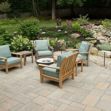 Water feature enhances a new patio