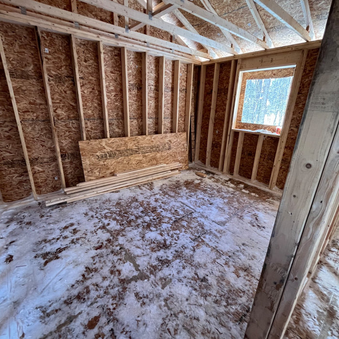 Framing house in the Winter