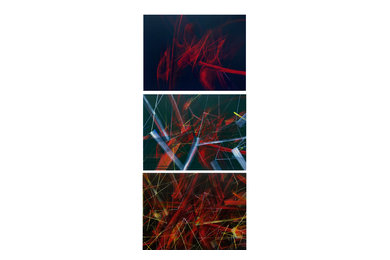 Painting in progress - Laser Show in three stages