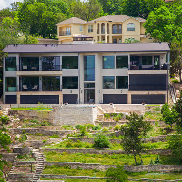 Rear elevation— 2014 Lakeway Warm Contemporary Waterfront Custom Home on Lake Tr