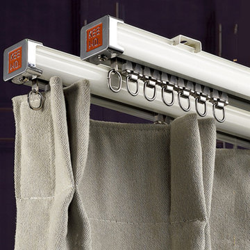 CHR58 Luxurious Ivory Black Single Double Curtain Tracks Ceiling/Wall Mount