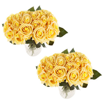 Rose Artificial Flowers 36Pc, Yellow