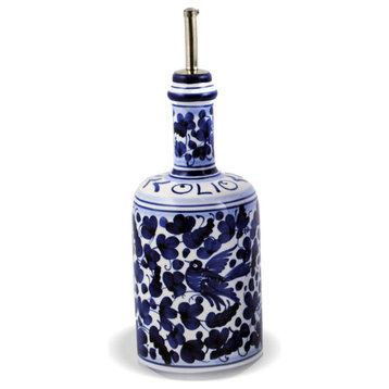 Italian Ceramic Oil Bottle, Arabesco Blue by Fratelli Mari