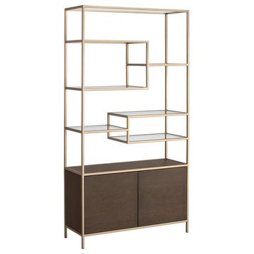 Stamos Bookcase, Gold, Raw Umber