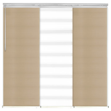 Blanched White-Bisque 3-Panel Track Extendable Vertical Blinds 36-66"x94"