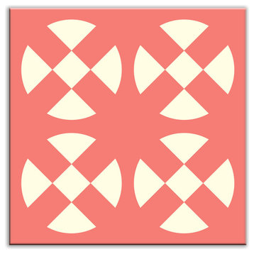 4.25"x4.25" Folksy Love Satin Decorative Tile, Hot Plates Pink