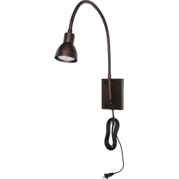 Led Gooseneck Wall Lamp - Rust