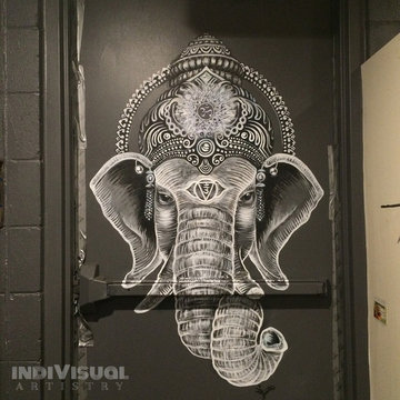 Ganesha Yoga Studio Door Mural