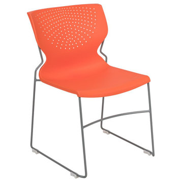 HERCULES Series 661 lb. Capacity Orange Full Back Stack Chair with Gray...