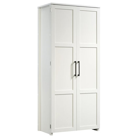 Pemberly Row 4-Shelf Traditional Engineered Wood Pantry in White
