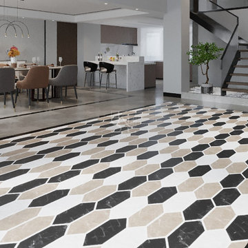 Hexagonal Inlay Flooring - Stone Art By SKL