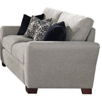 Coaster Transitional Fabric Flared Arm Upholstered Loveseat in  Gray