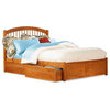 Windsor Platform Bed w Flat Panel Footboard in Caramel Latte (King)