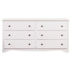 Pemberly Row White 6 Drawer Double Dresser