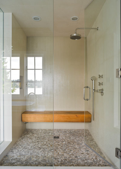 Transitional Bathroom by Laura Bohn Design Associates