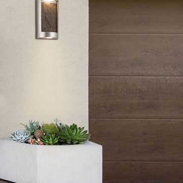 Slate™ Litho 2-Light Outdoor Wall Sconce - Earth - Brushed Nickel - LED