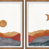 Glowing Mountains Diptych, 2-Piece Set, 8x12 Panels