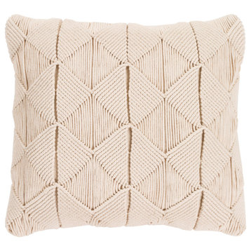 Migramah Pillow, Cream, 18"x18", Down Insert