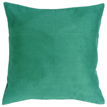 Pillow Decor - 18 x 18 Royal Suede Turquoise Throw Pillow