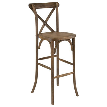 Saturn Contemporary 26 Counter Height Barstool in Brushed Stainless Steel...