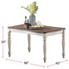Two-Tone Rectangular Dining Table, Antique White and Gray