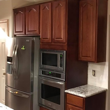 Cabinet Refinished From Oak to Cherry Chestnut