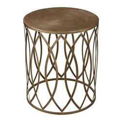 Sutton Gold and Antique Champagne End Table - Accent And Garden Stools