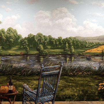 Countryside Mural by Tom Taylor of Mural Art for a home in Celebration, Florida