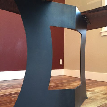 Live Edge Walnut Dining Table- Steel legs