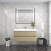 BTO 42" Wall Mounted Bath Vanity With Reinforced Acrylic Sink, White Oak